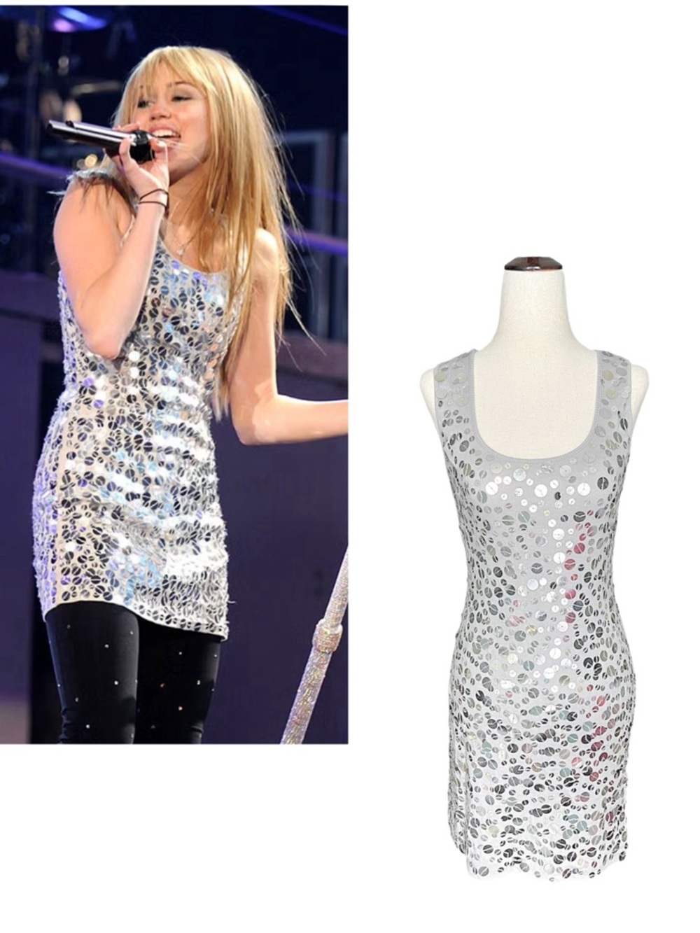 ⋆｡°✩ ASO Hannah Montana silver sequin Best of Both Worlds Tour dress